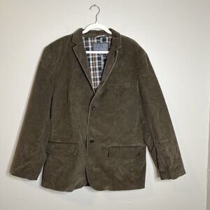 Vtg Corduroy Blazer Jacket XL Espresso Brown Y2K Old Navy Retro 70s Vibe Preppy